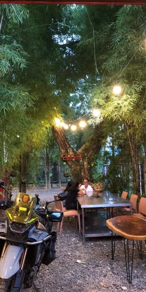 rest-area-smoking-area-cafe-moto-hostel Designated smoking area at Cafe Moto Hostel for travelers